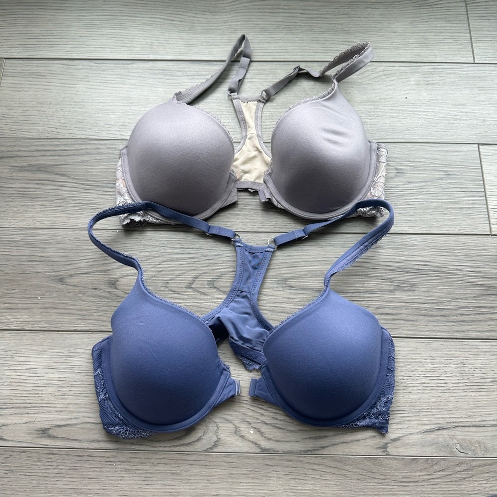 2 Victoria’s Secret Lace Racerback Demi bras. 36C